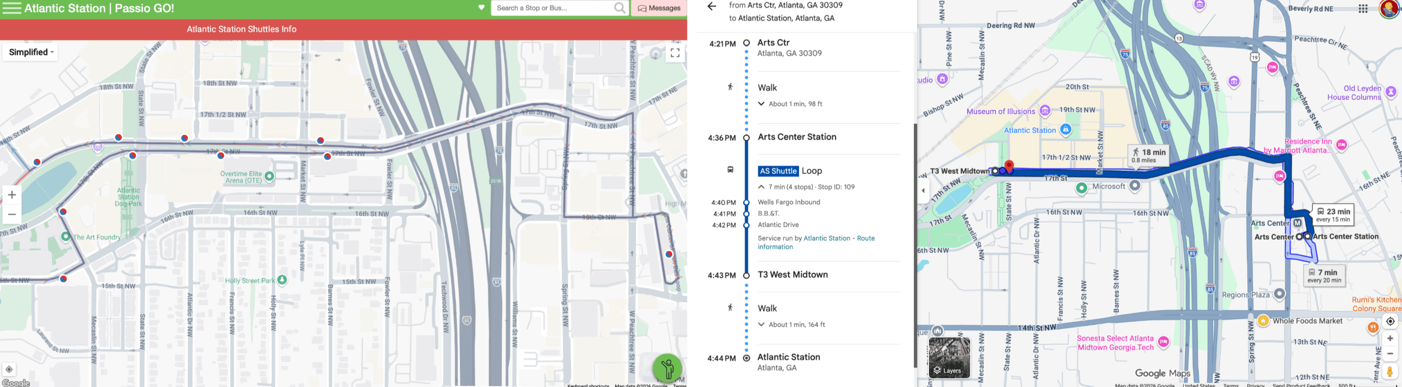 Atlantic Station on PassioGo and Google Maps